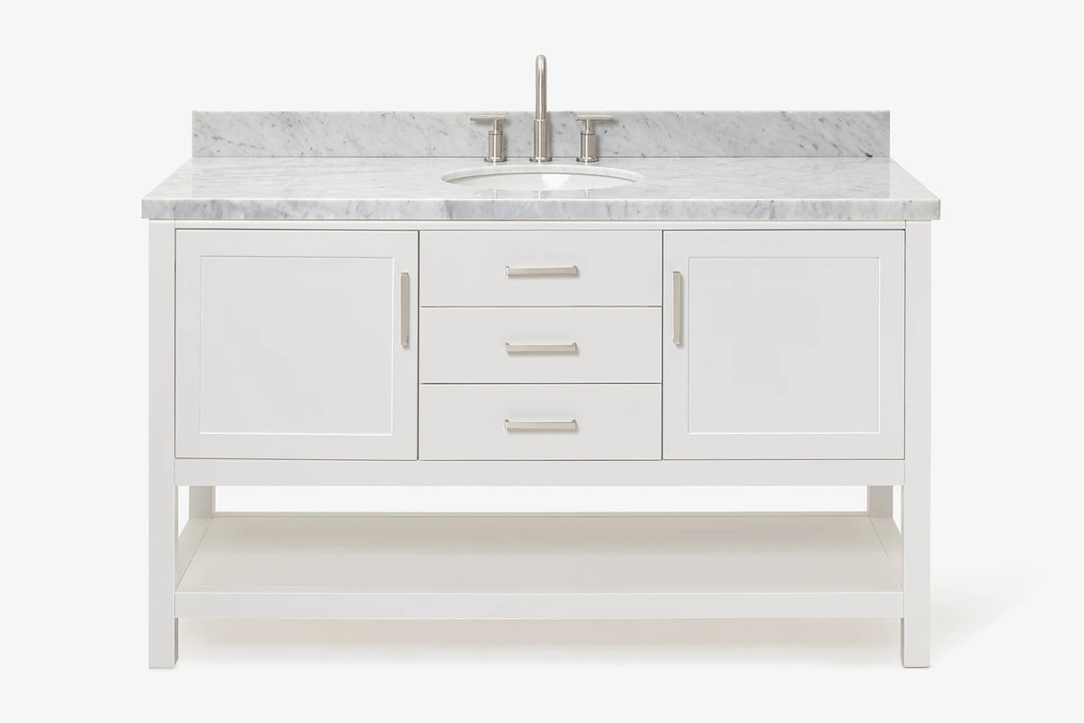 Ariel bayhill 60-61 in. oval sink vanity with (0.75,1.5)  countertop
