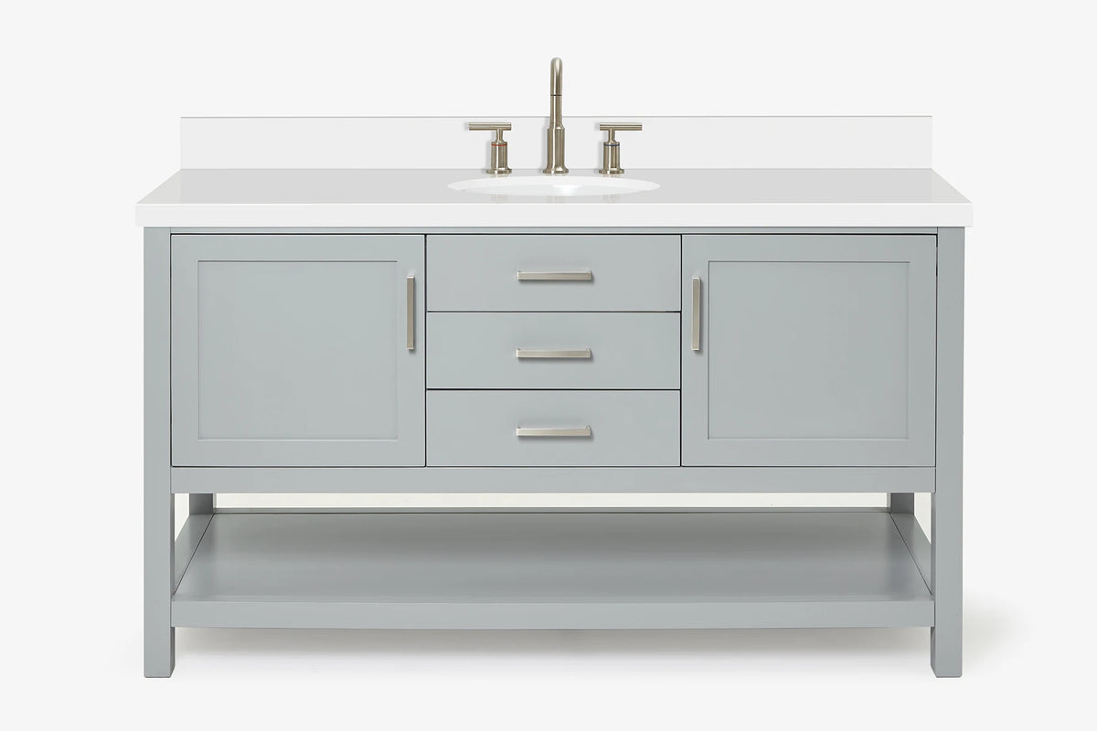 Ariel bayhill 60-61 in. oval sink vanity with (0.75,1.5)  countertop