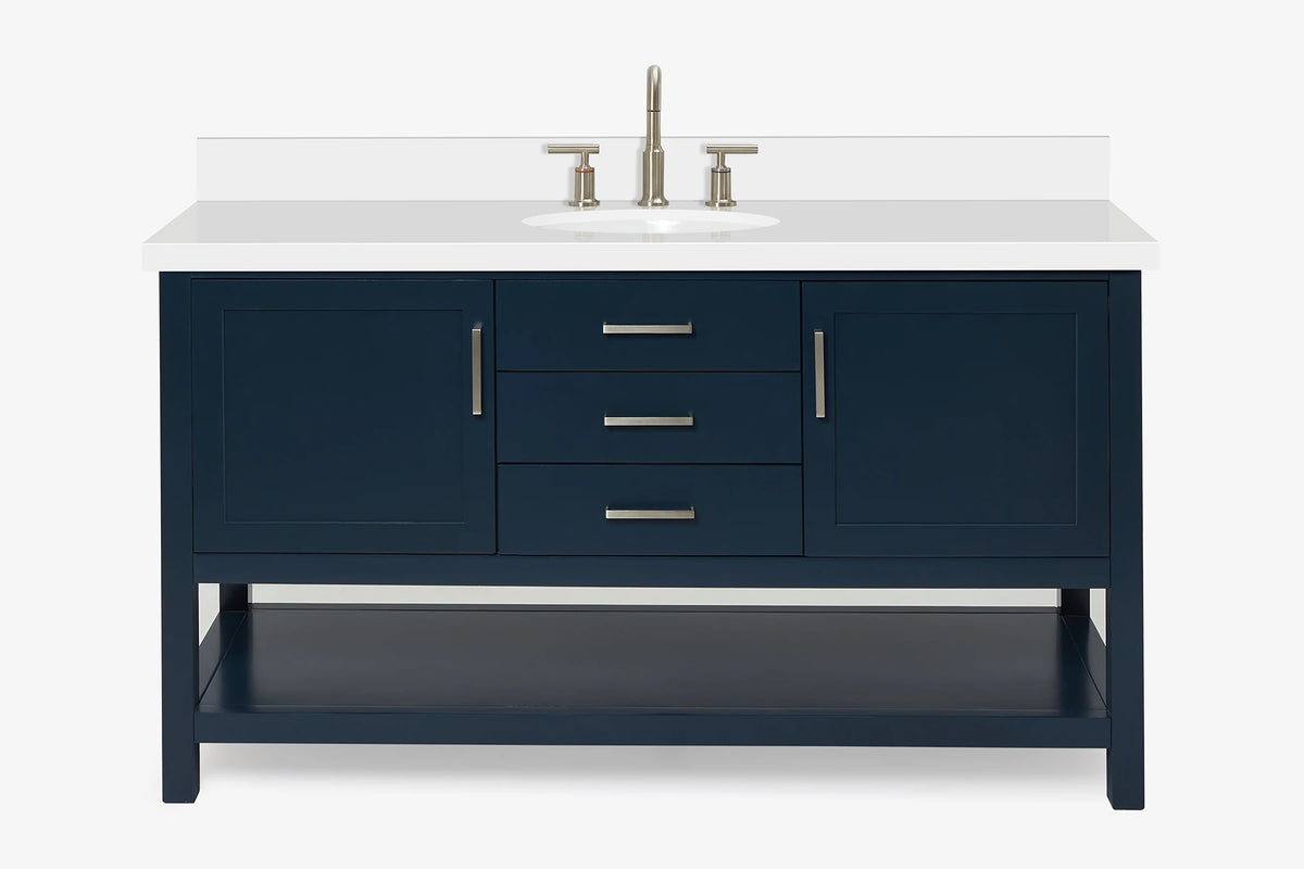 Ariel bayhill 60-61 in. oval sink vanity with (0.75,1.5)  countertop
