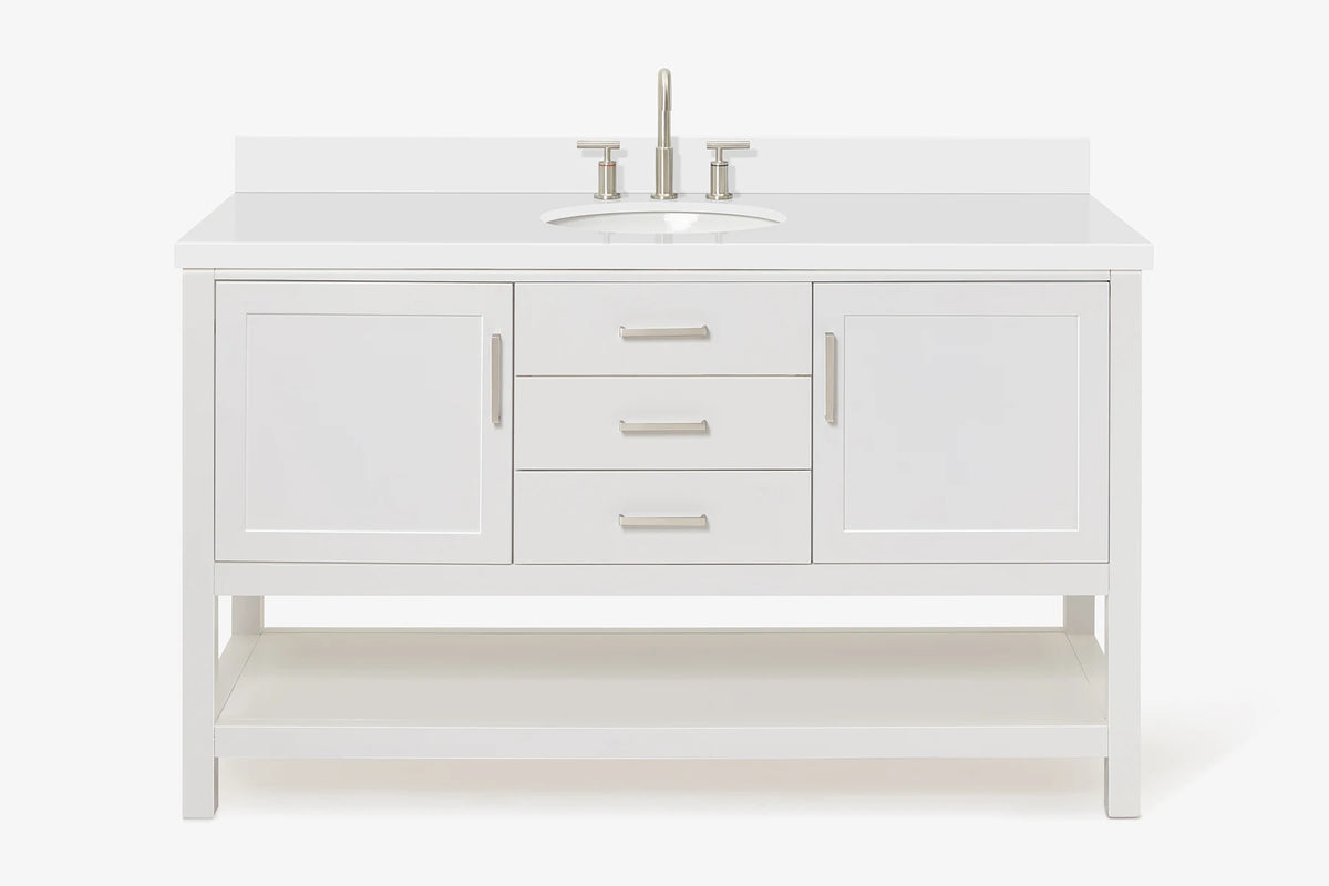 Ariel bayhill 60-61 in. oval sink vanity with (0.75,1.5)  countertop