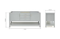 Ariel bayhill 72 in. double sink base cabinet