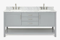 Ariel bayhill 72-73 in. double rectangle sink vanity with  (0.75,1.5) countertop