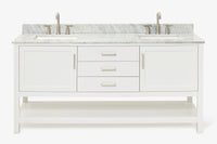 Ariel bayhill 72-73 in. double rectangle sink vanity with  (0.75,1.5) countertop