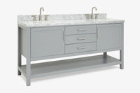 Ariel bayhill 72-73 in. double oval sink vanity with (1.5)in countertop