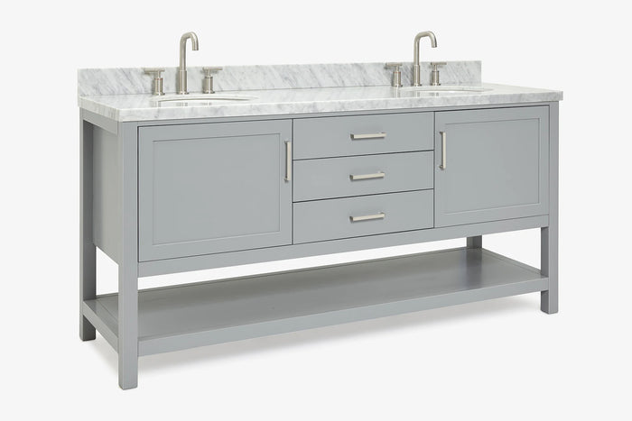 Ariel bayhill 72-73 in. double oval sink vanity with (1.5)in countertop
