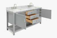 Ariel bayhill 72-73 in. double oval sink vanity with (1.5)in countertop
