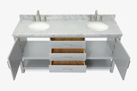Ariel bayhill 72-73 in. double oval sink vanity with (1.5)in countertop