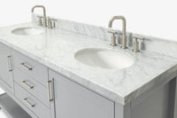 Ariel bayhill 72-73 in. double oval sink vanity with (1.5)in countertop