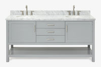 Ariel bayhill 72-73 in. double oval sink vanity with (1.5)in countertop