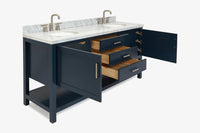 Ariel bayhill 72-73 in. double oval sink vanity with (1.5)in countertop