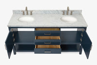 Ariel bayhill 72-73 in. double oval sink vanity with (1.5)in countertop