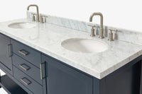 Ariel bayhill 72-73 in. double oval sink vanity with (1.5)in countertop
