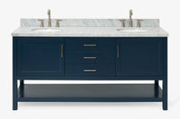Ariel bayhill 72-73 in. double oval sink vanity with (1.5)in countertop