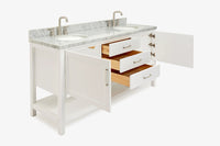 Ariel bayhill 72-73 in. double oval sink vanity with (1.5)in countertop