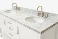 Ariel bayhill 72-73 in. double oval sink vanity with (1.5)in countertop