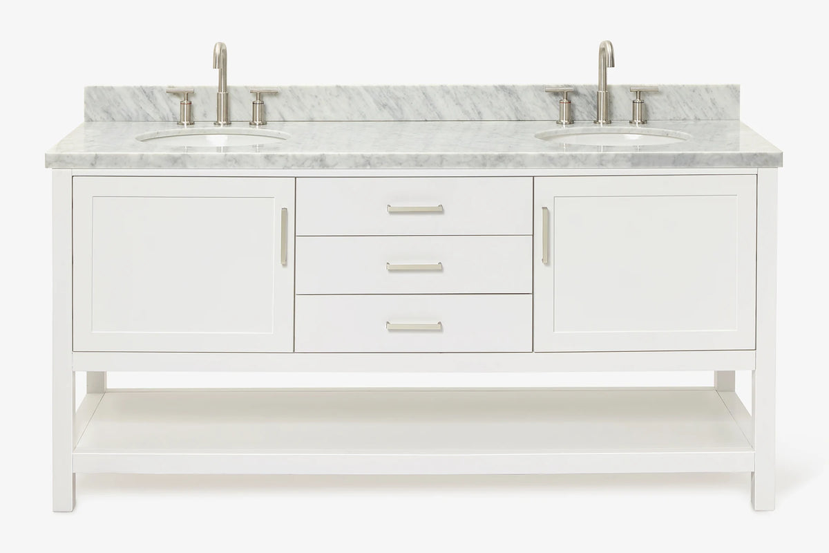 Ariel bayhill 72-73 in. double oval sink vanity with (1.5)in countertop