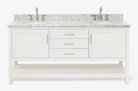 Ariel bayhill 72-73 in. double oval sink vanity with (1.5)in countertop