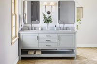 Ariel bayhill 72-73 in. double rectangle sink vanity with  (0.75,1.5) countertop