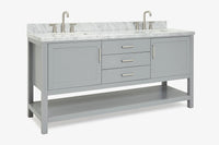 Ariel bayhill 72-73 in. double rectangle sink vanity with  (0.75,1.5) countertop