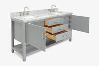 Ariel bayhill 72-73 in. double rectangle sink vanity with  (0.75,1.5) countertop