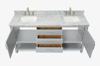 Ariel bayhill 72-73 in. double rectangle sink vanity with  (0.75,1.5) countertop