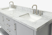 Ariel bayhill 72-73 in. double rectangle sink vanity with  (0.75,1.5) countertop