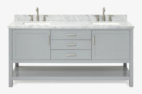 Ariel bayhill 72-73 in. double rectangle sink vanity with  (0.75,1.5) countertop