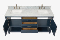 Ariel bayhill 72-73 in. double rectangle sink vanity with  (0.75,1.5) countertop