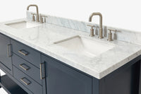 Ariel bayhill 72-73 in. double rectangle sink vanity with  (0.75,1.5) countertop