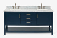 Ariel bayhill 72-73 in. double rectangle sink vanity with  (0.75,1.5) countertop