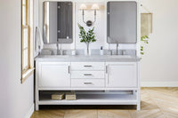 Ariel bayhill 72-73 in. double rectangle sink vanity with  (0.75,1.5) countertop