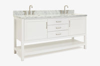 Ariel bayhill 72-73 in. double rectangle sink vanity with  (0.75,1.5) countertop