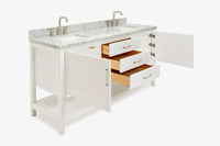Ariel bayhill 72-73 in. double rectangle sink vanity with  (0.75,1.5) countertop