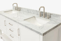 Ariel bayhill 72-73 in. double rectangle sink vanity with  (0.75,1.5) countertop
