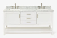 Ariel bayhill 72-73 in. double rectangle sink vanity with  (0.75,1.5) countertop