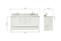 Ariel bayhill 72-73 in. double rectangle sink vanity with  (0.75,1.5) countertop