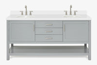 Ariel bayhill 72-73 in. double oval sink vanity with (1.5)in countertop