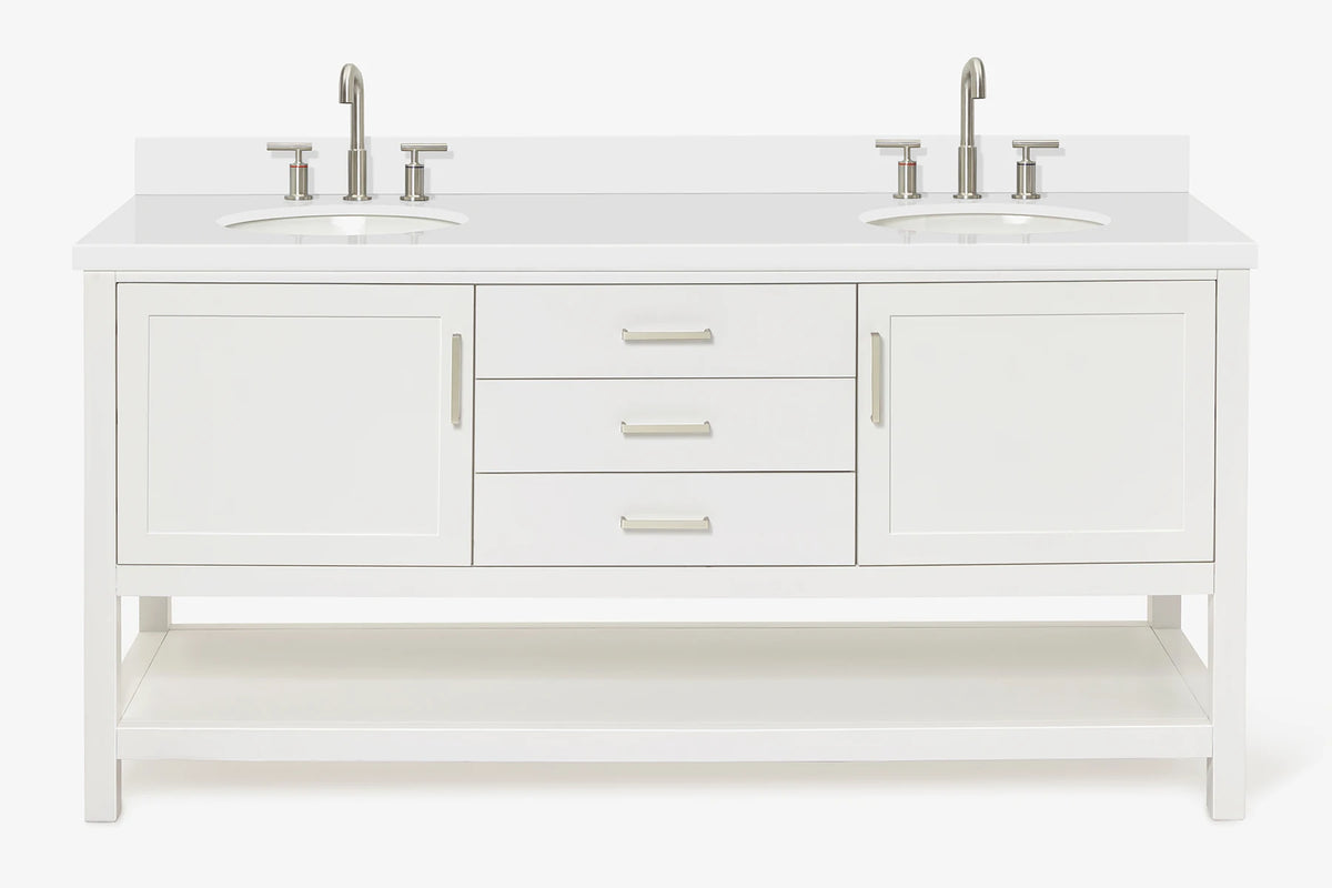 Ariel bayhill 72-73 in. double oval sink vanity with (1.5)in countertop