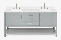Ariel bayhill 72-73 in. double rectangle sink vanity with  (0.75,1.5) countertop