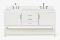 Ariel bayhill 72-73 in. double rectangle sink vanity with  (0.75,1.5) countertop