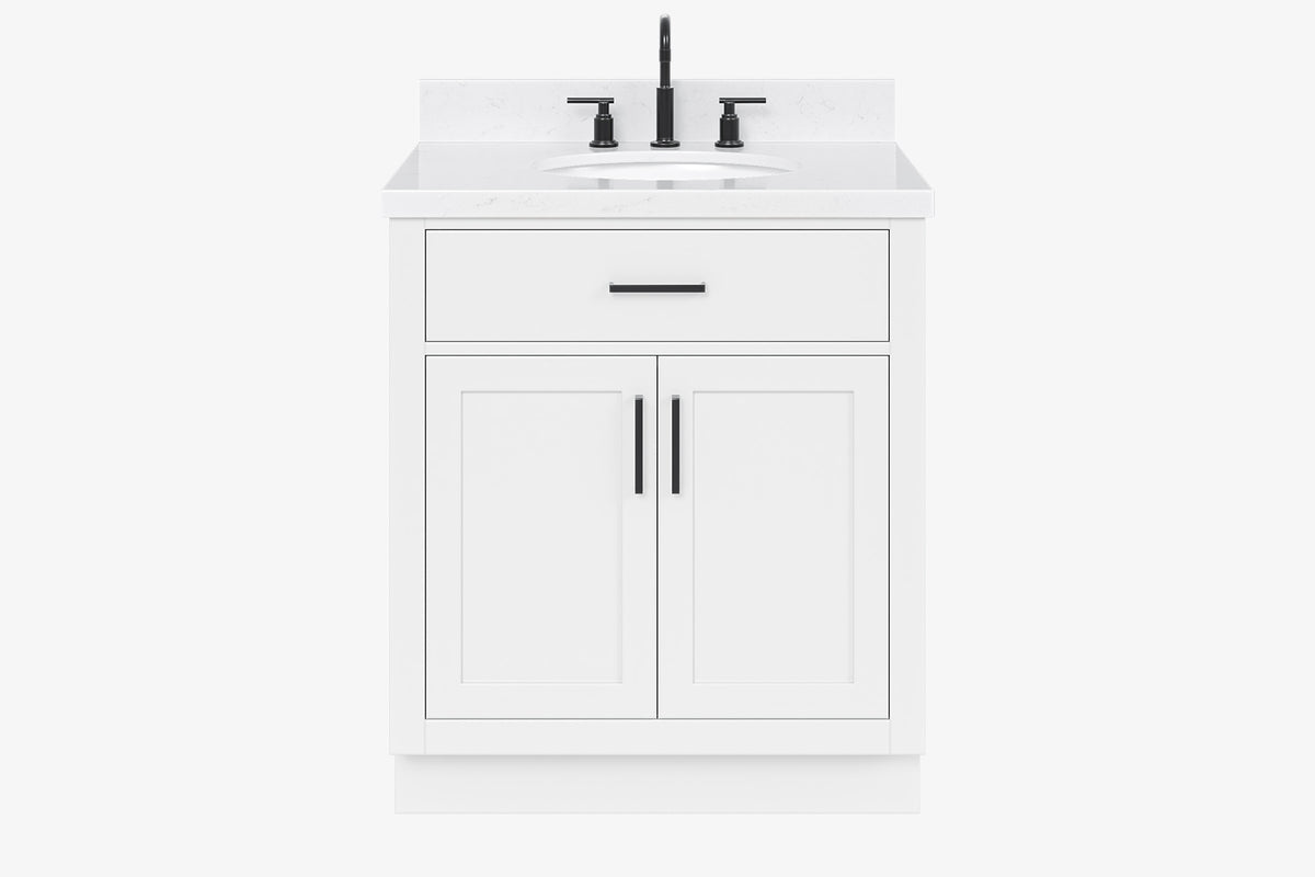 Ariel hepburn 30-31 in. oval sink vanity with 0.75 - 1.5 in. with countertop