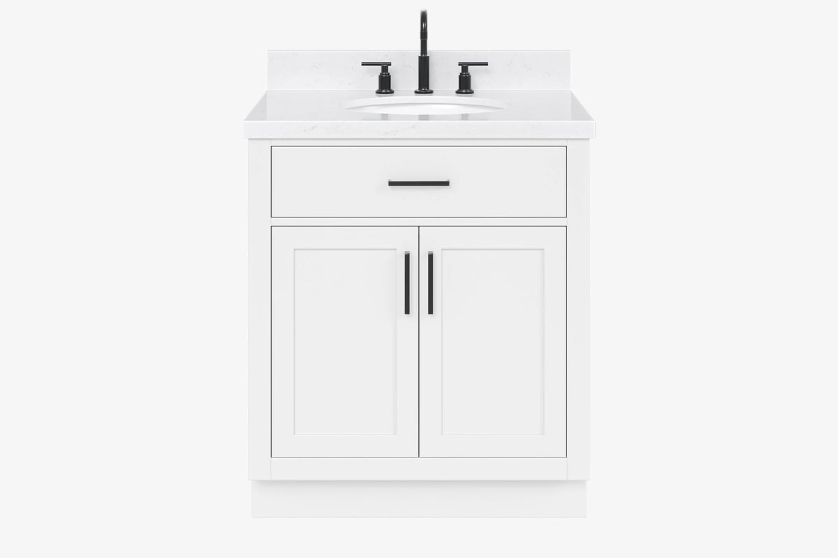 Ariel hepburn 30-31 in. oval sink vanity with 0.75 - 1.5 in. with countertop