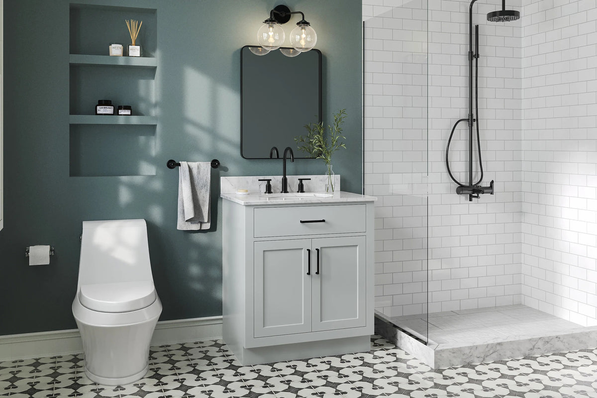 Ariel hepburn 30-31 in. oval sink vanity with 0.75 - 1.5 in. with countertop