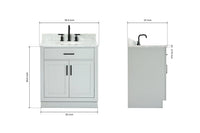 Ariel hepburn 30-31 in. oval sink vanity with 0.75 - 1.5 in. with countertop