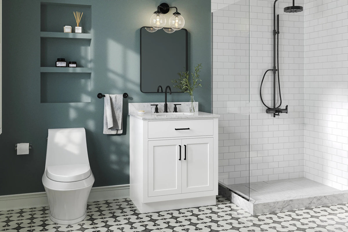 Ariel hepburn 30-31 in. oval sink vanity with 0.75 - 1.5 in. with countertop