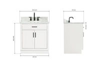 Ariel hepburn 30-31 in. oval sink vanity with 0.75 - 1.5 in. with countertop