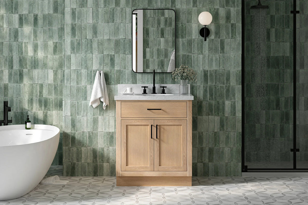 Ariel hepburn 30-31 in. oval sink vanity with 0.75 - 1.5 in. with countertop