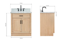 Ariel hepburn 30-31 in. oval sink vanity with 0.75 - 1.5 in. with countertop