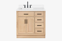 Ariel hepburn 36-37 in. left offset rectangle sink vanity with 0.75-1.5in. with countertop