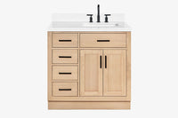 Ariel hepburn 36-37 in. right offset rectangle sink vanity with 0.75-1.5 in. with countertop